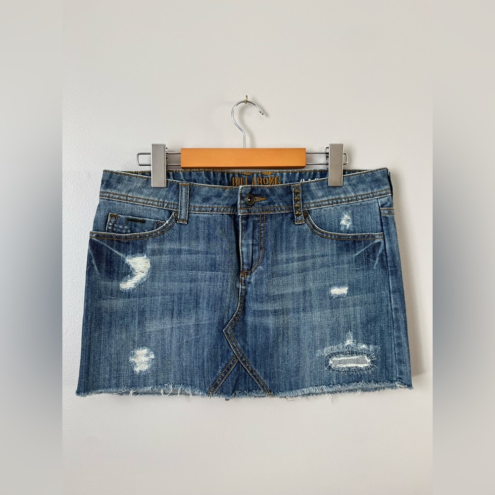 Women’s Billabong MiniLow Rise Denim Distressed Skirt